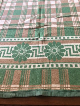 Vintage Beacon Cotton Camp Blanket Reversible Colors 70 X 68 2