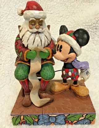 Checking It Twice Enesco Mickey Mouse & Santa Walt Disney Showcase Jim Shore