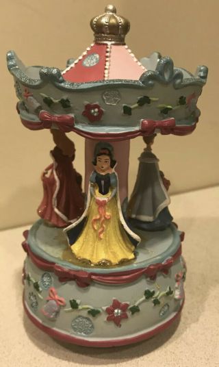 Vintage Disney Princess Carousel Music Box Snow White Cinderella Sleeping Beauty