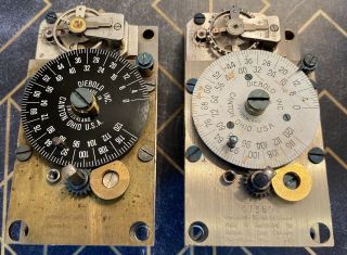2 Vintage Diebold 120 Hr Time Lock Safe Vault Clock Movement Mechanism Locksmith