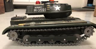 Modern Toys Tin Tank M - 3599 Vintage Battery Operated Tin Toy 1960s