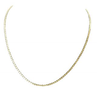 Vintage 14 K Gold Rope Chain.  16 Inches