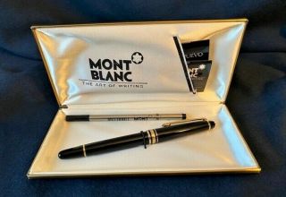 Vintage Mont Blanc Meisterstuck Classique Black With Gold Trim Rollerball Pen