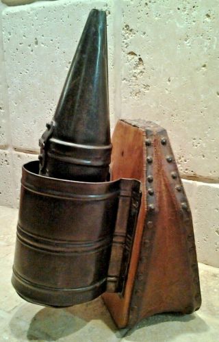 Vintage Bee Hive Smoker W/leather Bellows In France Apiary