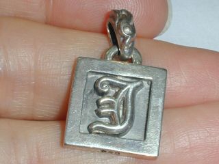 Vintage Sterling Silver Chrome Hearts Pendant With Initial - 2002