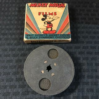 Vintage 1930s - 1940s Walt Disney Mickey Mouse 8mm Film Reel Box Cartoons