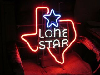 (vtg) Lone Star Beer Sign Neon Light Up Old Texas Tavern Bar Pub Neon