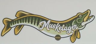 Muskelager Fish,  Pecatonica Beer Company,  Vintage Style Metal Embossed Sign