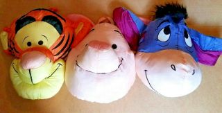Winnie The Pooh Pillow Heads - Tigger,  Eyore,  Piglet - Play By Play 14 "