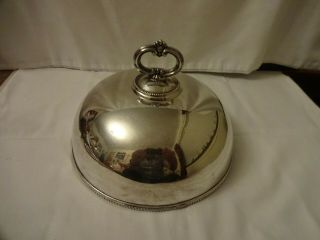 Antique Silver Plated Food Cover By James Deakin,  Sheffield,  Height 15 Cm X 20cm
