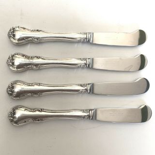 Towle Sterling French Provincial Butter Knife 6” Paddle Spreader Set Of Four (4)