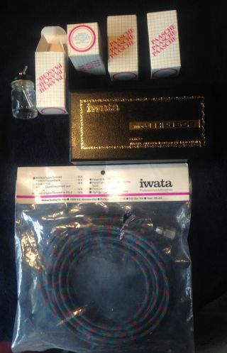 Iwata Hp - Bc - 2 Vintage Airbrush W/ Hose And Extra Bottles