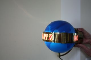 Rare Vintage Schlitz Spinning Blue Globe Beer Lighted Wall Sconce 50s Rotating