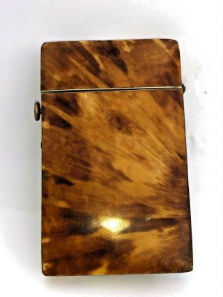 Antique Victorian Faux Blond Tortoiseshell Calling Business Card Case