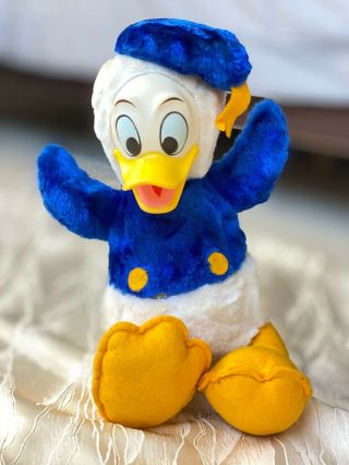 Large Vintage Donald Duck Plush Rubber Face Walt Disney California Stuffed Toys