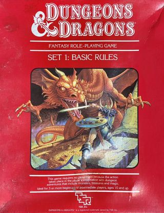 Vintage Dungeons & Dragons Basic Rules Set 1 Red Box Tsr 1983 2 Books D&d 6 Dice