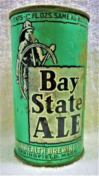 Can Bay State Ale 12 Oz.  Usbc 35 - 15 1937springfield Oi - Irtp Ft Green & Gray