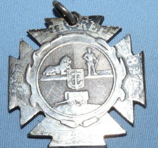 Antique Boer War Period Kruger Silver Coin Fob - Maltese Cross - Paul Kruger