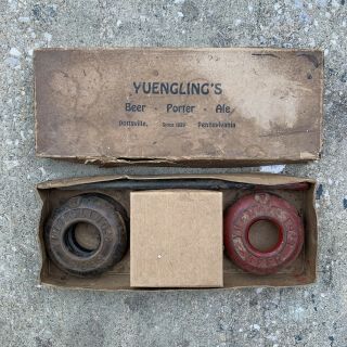 Antique Vintage Yuengling Quoits Game Advertising Cast Metal Beer Rare