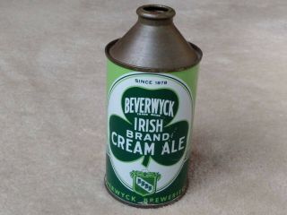 Beverwyck Irish Brand Cream Ale 12oz.  Cone Top Beer Can