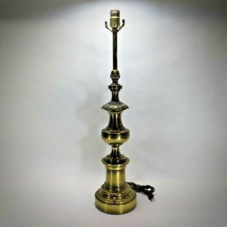 Vintage Stiffel Mcm Hollywood Regency Brass Pineapple Table Lamp 27 " Tall
