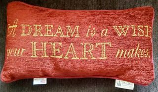 Disney Parks Cinderella A Dream Is A Wish Your Heart Makes Throw Pillow Red Gold