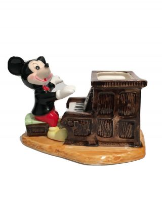 ✨ Vintage Walt Disney Productions Mickey Mouse Piano Ceramic Figurine Japan ✨