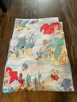 Vintage Disney The Little Mermaid Ariel Twin Size Flat Bed Sheet