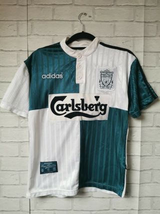 Liverpool 1995 - 1996 Away Adidas Vintage Football Shirt - Adult Small