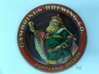 Vintage Gambrinus Brewing Co.  Beer Tray Portland Oregon Prepro & Rare