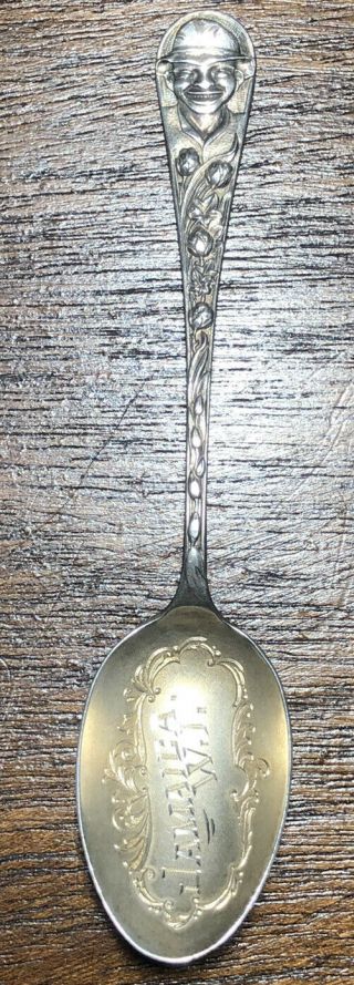 Jamaica West Indies Sterling Silver Souvenir Spoon Black Americana