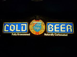Rare Vintage 1977 Heilemans Old Style Lager Cold Beer Lighted Sign