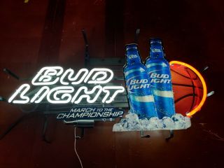Bud Light Beer Neon Sign College Basketball March To The Championship