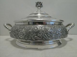 Stunning Toronto Silver Co Quadruple Plate Lidded Serving Dish Bowl Tureen 2169