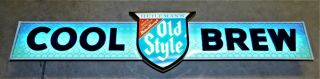1950s OLD STYLE BEER Tri Color Honeycomb Pattern COOL BREW Cooler SIGN (EX, ) 5