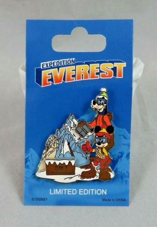 Disney Wdw Pin - Countdown To Expedition Everest Day 1 - Mickey Mouse And Goofy