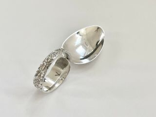 Kirk Stieff Repousse Sterling Silver Baby Toddler Feeding Spoon Curved Handle