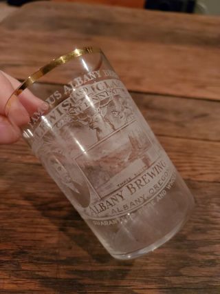 Albany Brewing Etched Glass - Albany Or - Lewis & Clark