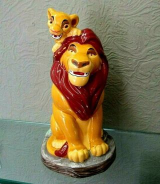 Disney - Ceramic Porcelain Ceramic Coin Bank Mufasa & Simba Lion King 9 