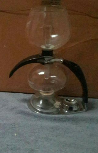 Vintage Cona Size B Glass Vacuum Coffee Maker,  With Stand And Heater