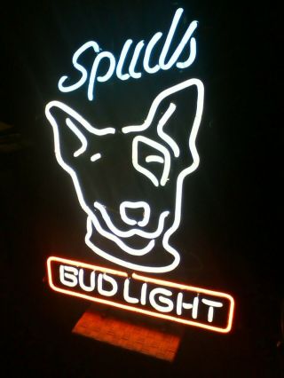 Rare 1987 Spuds Mackenzie Bud Light Neon Sign.