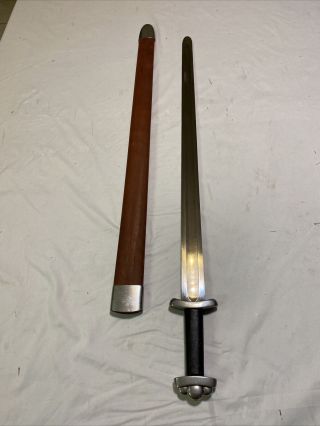 3 Lobe Viking Sword,  With Wood Scabbard?,  Not Sharpened 30” Blade