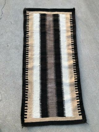 Vintage Navajo Double Saddle Blanket Weaving Rug Handspun Eyedazzler