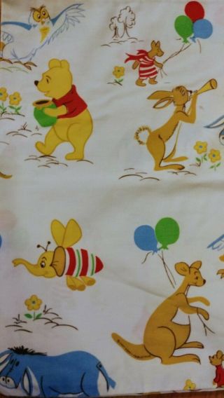 Vtg Disney Winnie The Pooh Sears 2 Small Pillowcases Travel Toddler Crib Size