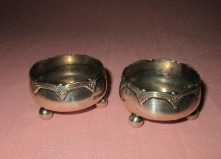 Antique Tiffany & Co Sterling Silver Small Footed Open Salt Cellars 3246