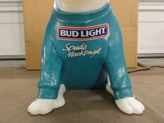 1986 - 87 Spuds Mackenzie Dog Bud Light Blow Mold Bar Display Beer Sign Lamp Light 3