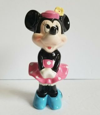 Vintage Walt Disney Productions Minnie Mouse Ceramic Figurine 7 " Inch