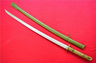 Japanese Nco Sword Samurai Katana Signed Blade Brass Handle Steel Scabbard F776