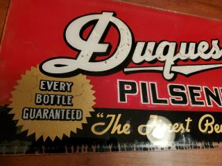 1950s DUQUESNE PILSENER BEER sign mirrored reverse on glass PITTSBURGH 4