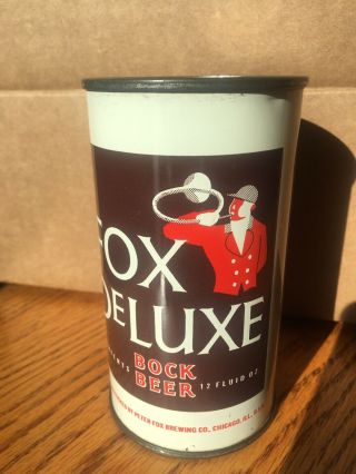 Fox Deluxe Bock Flat Top Beer Can,  Peter Fox Brewing Co.  Chicago,  Il (scarce Sweet)